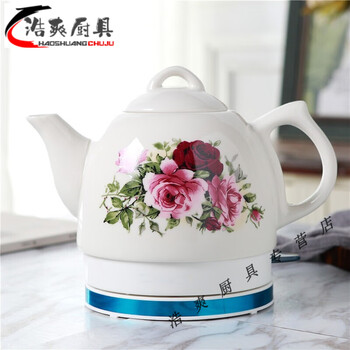 Ceramic electric kettle porcelain kettle blue and white porcelain teapot daily kung fu teapot ceramic electric kettle wl 1 point 0l red rose 1ml