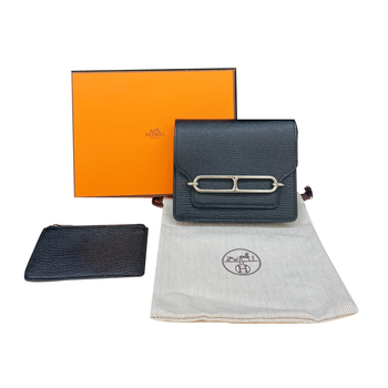 Second hand 99 new unused full set hermes hermes light blue card holder bifold women's wallet card holder 99 new unused wallet