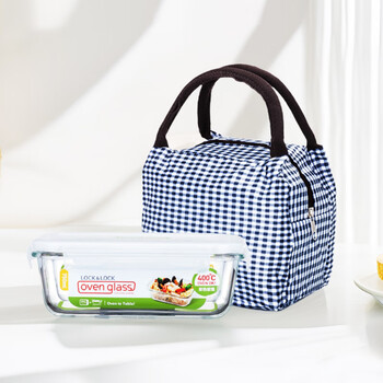 Lock&lock large-capacity heat-resistant sealed glass crisper lunch box snack fruit box with rice bag 750ml