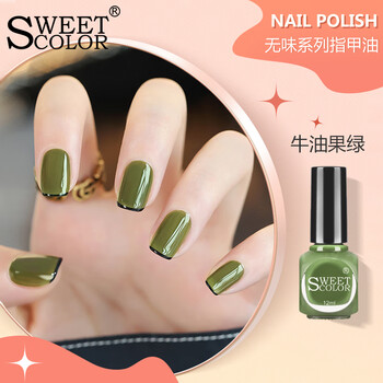Sweet color unscented environmentally friendly nail polish no-bake avocado green 12ml matcha green fresh green quick-drying new year gift