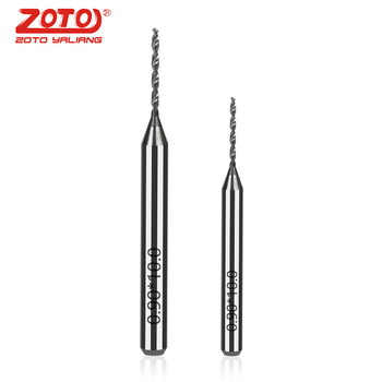 Zotopcb micro twist drill metal carbide tungsten steel small rotor 3.175 straight shank drilling fixed shank drill bit set 0.3 (10 pieces)