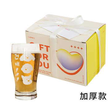 Huili's customized emoon original korean puppy ins large-capacity glass beer cup juice cup drink cup high-value 21ml 1 thick gift box