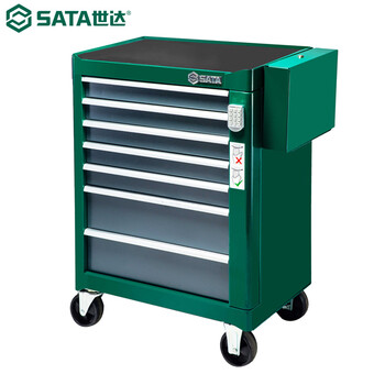 Sata 95107a seven-drawer combination lock wheeled tool cart