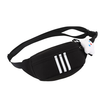 Queenjoy trendy brand crossbody bag for men, casual japanese style small backpack, chest bag, crossbody women's shoulder bag, men's trendy student sports waist bag, black, no accessories