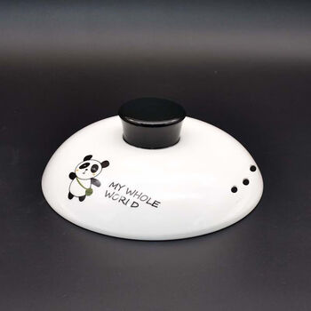 Fantasy ceramic casserole lid single lid with lid round pot lid soup pot universal soup pot accessories pure printed lid non-slip lid panda white 20cm one pack