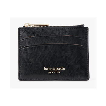 Kate spade luxury fashion brand women's wallet black leather card holder simple and fashionable 12383150 black os