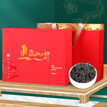 Qiangyun lapsang souchong tea gift box, strong flavor wuyishan jinjunmei black tea, 500g for elders during the chinese new year, super red lapsang souchong gift box, 500g