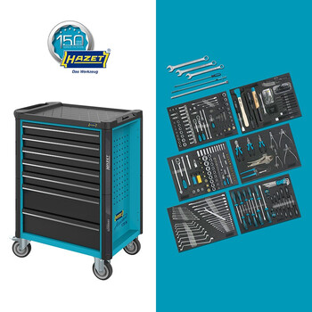Hazet german hazet tool cart set 7 drawer multi-function maintenance cart car room tool cabinet mobile auto repair cabinet 179n-7/264 (with 264 tools)