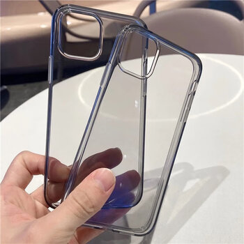 Simple new transparent black apple 14 mobile phone case iphone1314promax ink gray 12 soft silicone protective cover for men and women