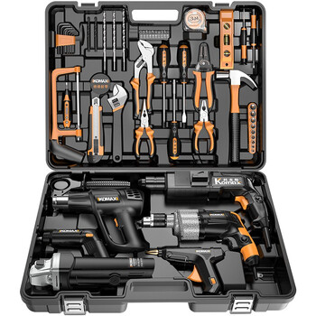 Komax household electric drill tool set hardware tool box complete electrician woodworking repair combination hand electric drill repair tool 888 fortune set
