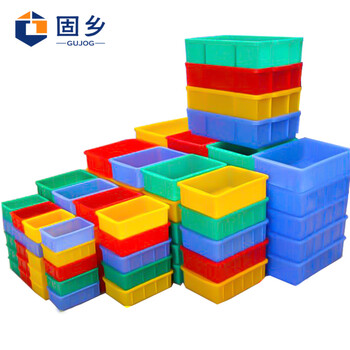 Guxiang thickened plastic logistics turnover box parts box classification basket tool box storage box storage box (small square box) x6# yellow 385*245*100mm