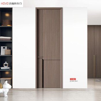 Haofuxiang wooden door v-46 peach leaf coral + purple teak wooden door interior door ecological door composite door bedroom door