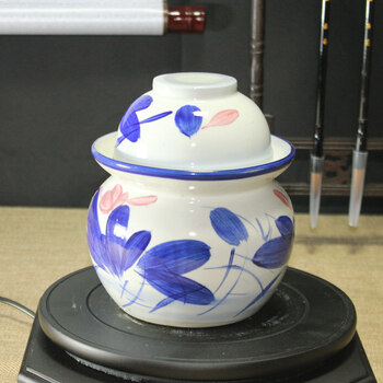 Jar for pickled eggs jingdezhen ceramic pickle jar double-covered jar pickled sauerkraut submerged in pickled vegetables pickled egg jar household pickled pepper jar salted duck egg jar smart choice for life lotus mini