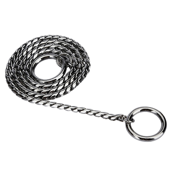 Rongyu dog competition grade p chain collar traction rope snake chain p rope dog training p word dog chain large, medium and small dog training, fashionable silver, chain length 50cm