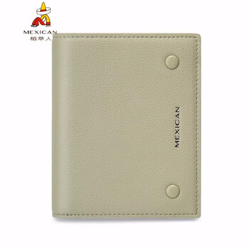 Scarecrow wallet women's short new style cowhide simple cute wallet portable folding mini coin purse gray green