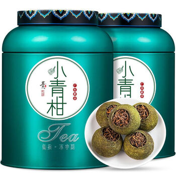 Jieying authentic small green tangerine tea pu'er tea ripe tea tangerine pu'er tea tangerine peel tangerine pu'er tea green tangerine pu'er citrus 1 serving, total 500g