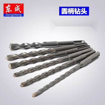 Dongcheng electric hammer drill bit 6mm round head impact drill bit round handle two pits two grooves 6cm concrete extended over the wall round handle 1 round handle 6*160
