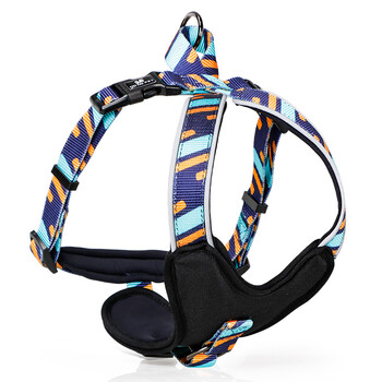 Do do pet pet harness traction rope set anti-escape and explosion-proof vest style border collie medium and large dogs small dog harness blue harness l size - chest circumference 67-82cm, 40-70 catties pet