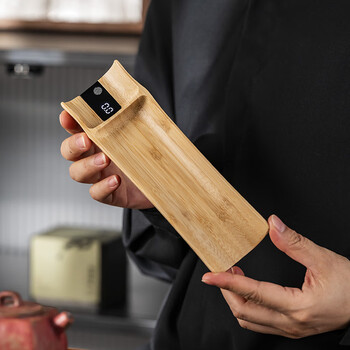 Yuedi natural bamboo electronic tea tea electronic scale gram weighing pu'er tea weighing teaware small scale special for tea ceremony natural bamboo electronic tea scale 500g0.1g
