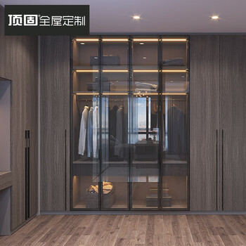Dinggu whole house customized wardrobe master bedroom wardrobe light luxury glass door four door large wardrobe living room tv cabinet storage cabinet storage cabinet background wall cabinet solid wood furniture customization reservation deposit