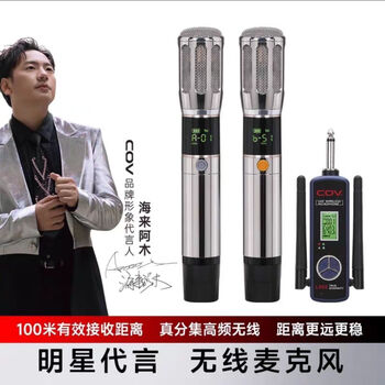 Cov metal torch microphone wireless one to two microphones rechargeable universal microphone for home singing and outdoor single microphone can be recharged