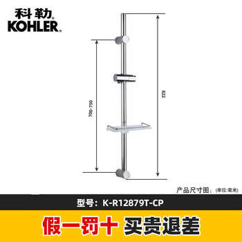 Kohler shower bracket k-r12879t wall-mounted shower sliding bracket with storage table shower slide rod 80cm k-r12879t-cp