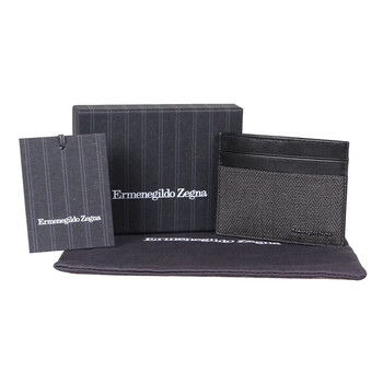 Second-hand 99 new zegna ermenegildo zegna men's gray black pvc with pickup bag card holder e1162a black gray one size