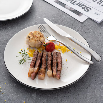 Onlycook steak knife and fork plate set steak plate western tableware household knife and fork plate three-piece gift box set 10 inches