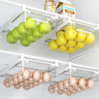 Added refrigerator drawer-type storage box hanging basket inside hanging egg kitchen fresh-keeping frozen storage rack artifact