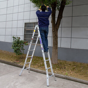 Ruiju thickened ladder double-sided ladder herringbone ladder engineering ladder aluminum alloy ladder multi-functional folding 6-step ladder 3765