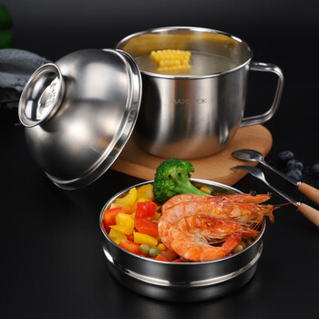 Maxcook stainless steel lunch box, fast food cup and bowl student lunch box, multi-purpose lunch box 14cm