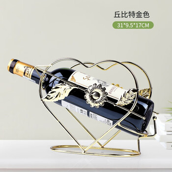Kangzhirun iron wine rack creative wine rack red wine rack ornaments fashion home decor iron wine bottle rack display rack cupid gold
