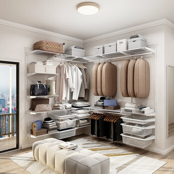 Midas metal cloakroom custom bedroom walk-in wardrobe open cloakroom overall storage custom wardrobe l-shaped cloakroom-1 package installation