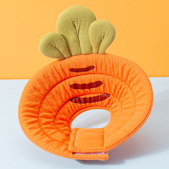 Hippie dog cute animal shape cat elizabethan collar soft collar cat headband anti-biting and anti-licking scarf kitten small dog orange carrot m-medium (recommended weight 5-10 pounds)