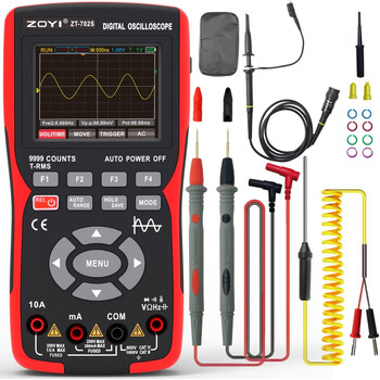 Zhongyi electric test's new color screen handheld digital oscilloscope multimeter zt702s oscilloscope two-in-one multi-function measurement 702s red comes standard with an oscilloscope probe