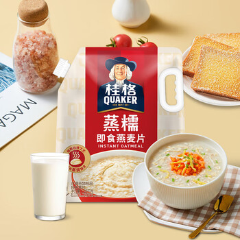 Quaker quaker steamed glutinous instant oatmeal 5 nourishing series instant oatmeal combination breakfast with dietary fiber steamed glutinous bag 1580g*1 bag