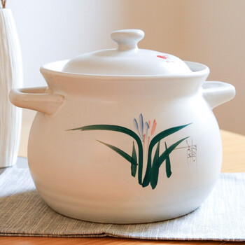 Kangshu (kangshu) large-capacity ceramic casserole stew pot for gas stoves, household porridge and soup soup pot, traditional chinese soup pot and stew pot (can stew whole duck), shipping loss replacement 4500ml