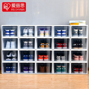 Iris shoe box aj shoe box figure transparent storage box shoe rack storage box shoe cabinet men's sneakers and leather shoe finishing wire 40 yards can be filled with a height of 13cm 2 pieces