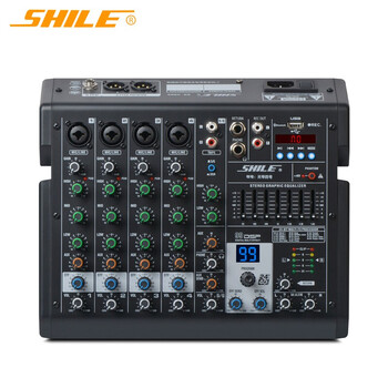 Shile tianqin iv professional 6-way mixer audio stage performance with bluetooth conference speaker dsp effect four-way mixer