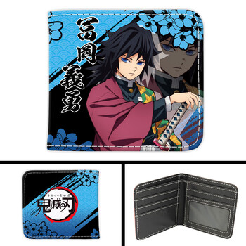 Eishuo japanese version short wallet cartoon anime demon slayer: kimetsu no yaiba trendy teenagers and students cross-section two-fold card holder wallet g-yiyong