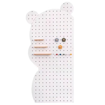 Creative panda hole board modern simple entrance shelf wall storage rack wall solid wood hole board white 100*200cm without accessories
