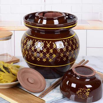 Chenbu pickled vegetable jar sichuan pickled vegetable jar ceramic jingdezhen pickled vegetable jar pickled chicken and duck eggs earthenware thickened size water capacity 18 pounds