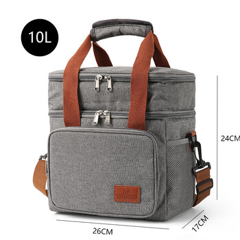 Yuhua lunch box handbag insulated bag lunch bag lunch bag portable aluminum foil thickened large large capacity handbag with rice gray