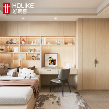 Holike tatami customization bedroom log style wardrobe tatami bed desk storage cabinet furniture overall customization log style tatami customization prepaid deposit