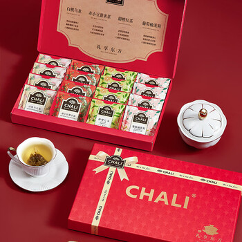 Chali enjoy oriental peach oolong grapefruit jasmine fruit tea bag tea gift box + gift bag enjoy oriental gift box