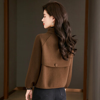 Gemila short jacket women's autumn and winter short high-end women's clothing new small top casual small fragrance jacket cardigan brown l 110-120 jin
