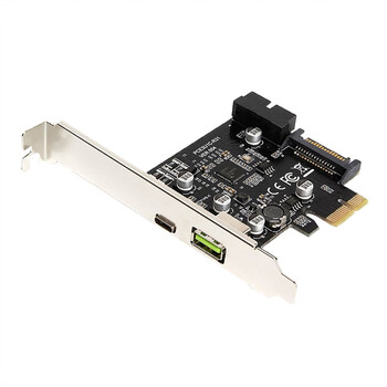 Pci-e to usb3.1 type-c expansion card pcie to usb fast charging + 19pin front usb adapter card