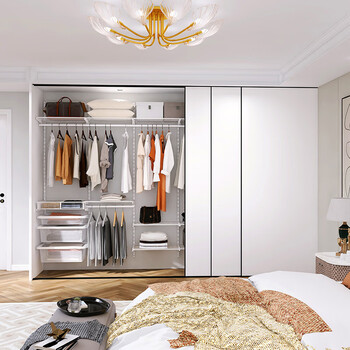 Midas metal cloakroom customized bedroom built-in wardrobe home combination clothes rack multifunctional storage room storage room customized photoshoot the price is subject to the design plan.