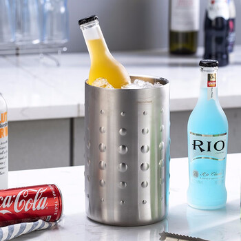 Momscook (momscook) stainless steel thickened ktv bar ice bucket champagne bucket dry ice bucket beer bucket household stainless steel ice bucket kn12it19