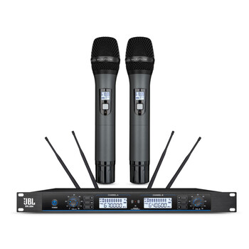 Jbl one-to-two wireless microphone home ktv conference wedding stage performance anti-howling fm professional microphone dark gray handheld (enhanced signal version)